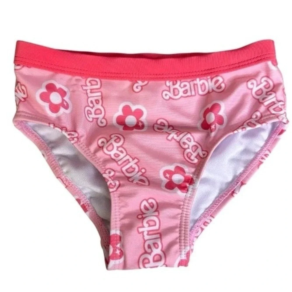 Barbie Toddler Girls Pink Long Sleeve Bikini Swimsuit 2-Piece‎ UPF 50+ Size 3T